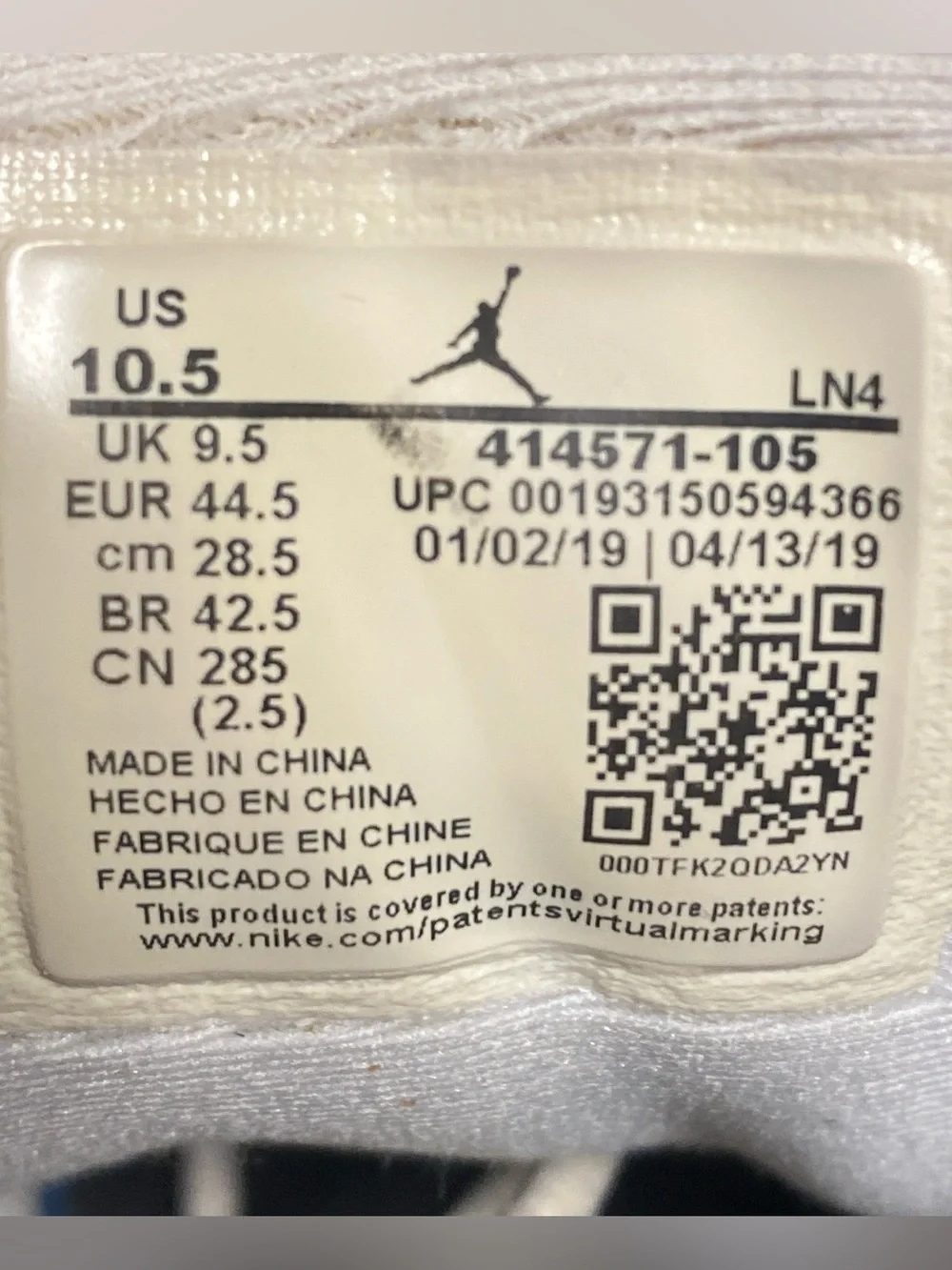 Nike Air Jordan 13 Retro Lakers White Purple size 10.5 Used